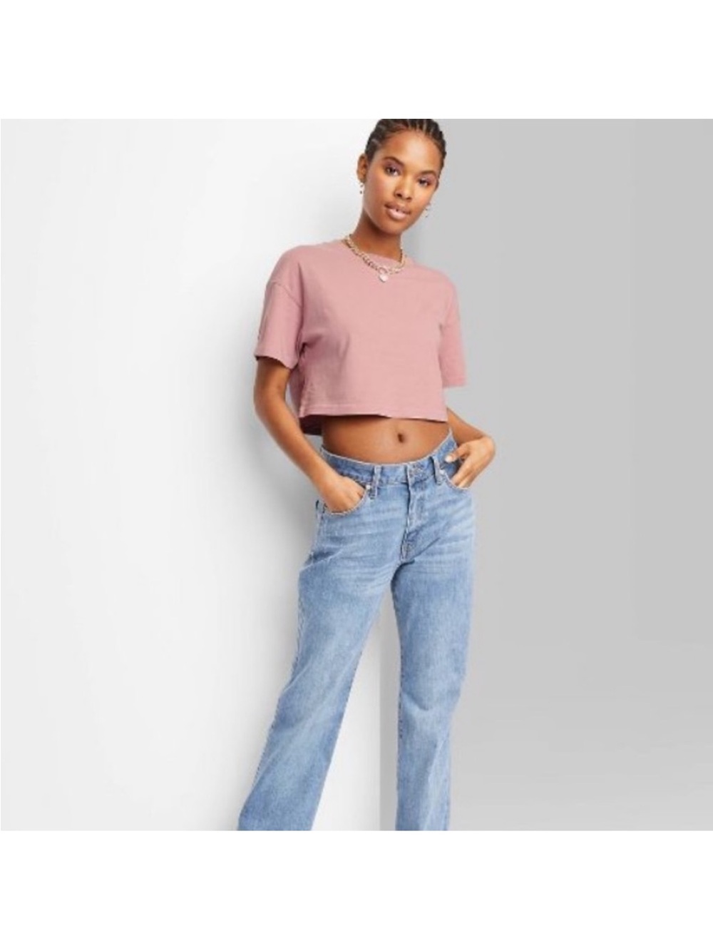 Wild Fable Cropped Pink Tee Size Small